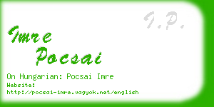 imre pocsai business card